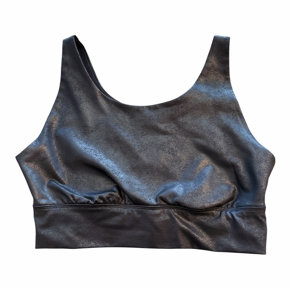 Offline by aerie - Size L - Shiny black - Leather like sports bra